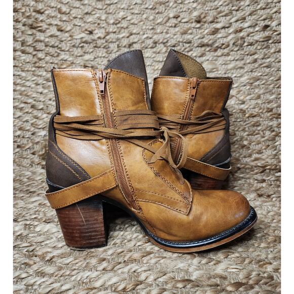 Jelly Pop Brown Fashion Ankle Boots Bootiie Straps Size 8.5 M Steampunk Look - Picture 7 of 11